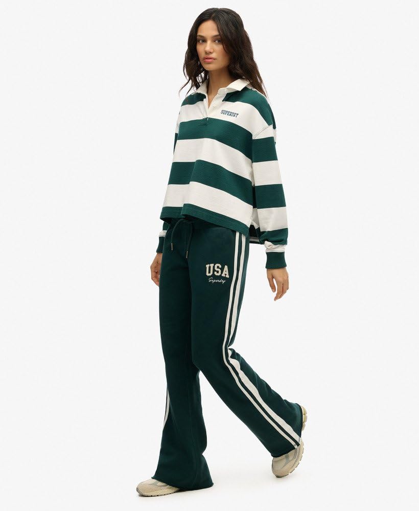 Superdry Damskie spodnie do biegania Athletic Essentials z paskami i zawinięciem