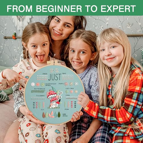 Image of RUIJINGCC 3 Packs Embroidery Kits for Beginners,Cross Stitch Kits for Adults and Beginners,Easy to Learn 36 Different Stitches,Very Meaningful Gift for Kids