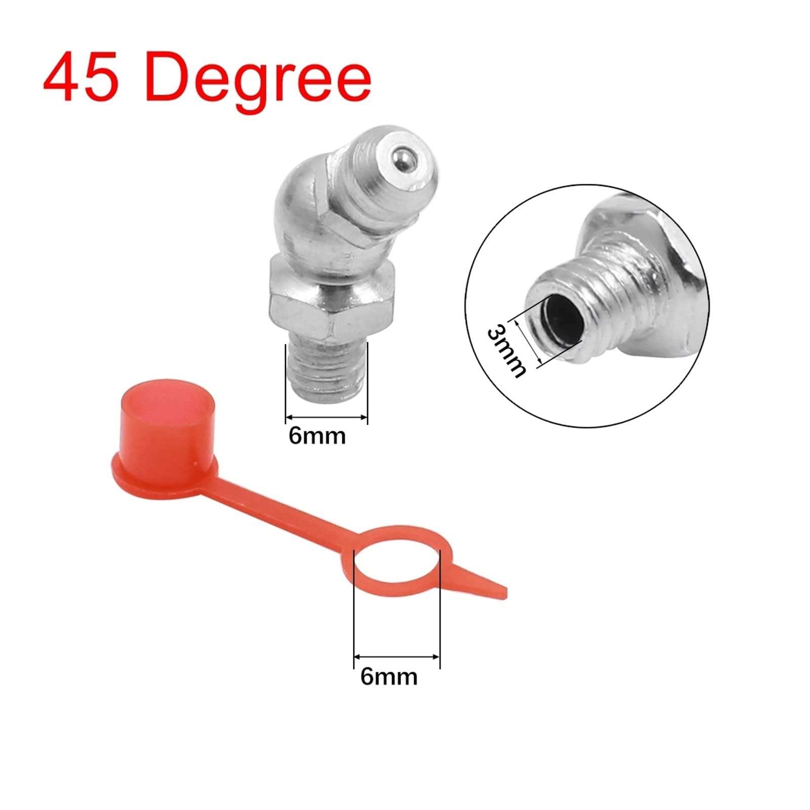 Zestaw mosiężnych smarowniczek, Złączki do smarowania hydraulicznego M6 5-30 Zestaw prosty 45 90 stopni z osłoną przeciwpyłową Wielokolorowy(Brass,30Set 90 Degree)