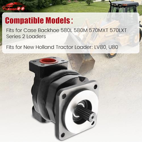 Image of 257953A1 Hydraulic Pump | Fits for Case 580M 580L 570MXT 570LXT Series 2 Backhoe New Holland LV80 U80# 47362917