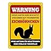 Produktbild Warnung dieser Garten wird beschützt von einem Eichhörnchen Metallschild in 15x20 cm als lustige Dekoration für den eigenen Garten um unerwünschte Gäste und vielleicht auch Tiere