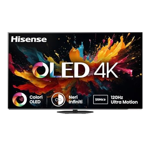 Tv 55 Pollici Hisense TV 55" OLED 4K 55A8DN, Smart TV VIDAA U8, Dolby Vision IQ, HDR 10+ Adaptive, 120Hz Game Mode PRO, Dolby Atmos, Alexa Built-in, VIDAA Voice, Tuner DVB-T2/S2 HEVC 10, lativù 4K, 55'', 2025 OLED