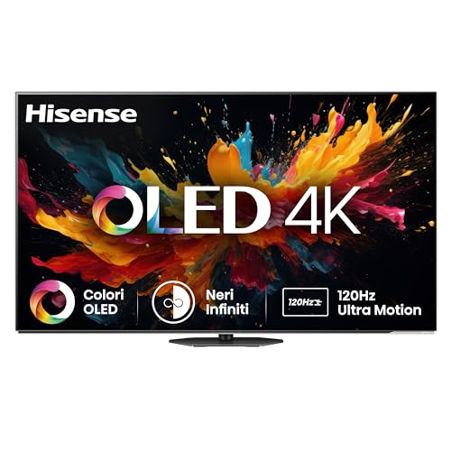 Hisense TV 65' OLED 4K 65A8DN, Smart TV VIDAA U8, Dolby Vision IQ, HDR 10+ Adaptive, 120Hz Game Mode PRO, Dolby Atmos, Alexa Built-in, VIDAA Voice, Tuner DVB-T2/S2 HEVC 10, lativù 4K, 65'', 2025 OLED