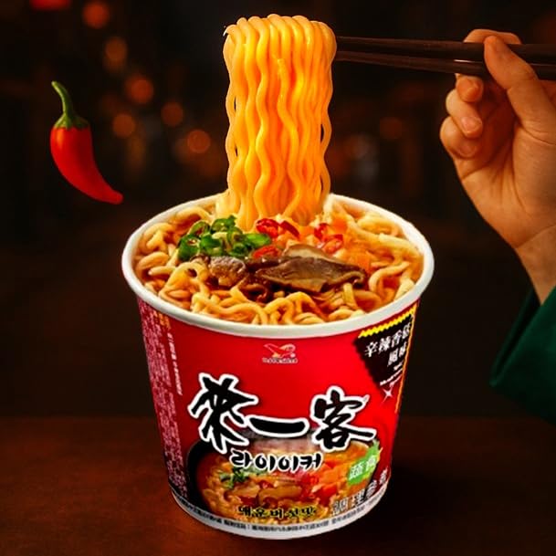 Amazon.co.jp: 《統一》來一客 辛辣きのこ味カップ麺 辛辣香菇風味杯麵