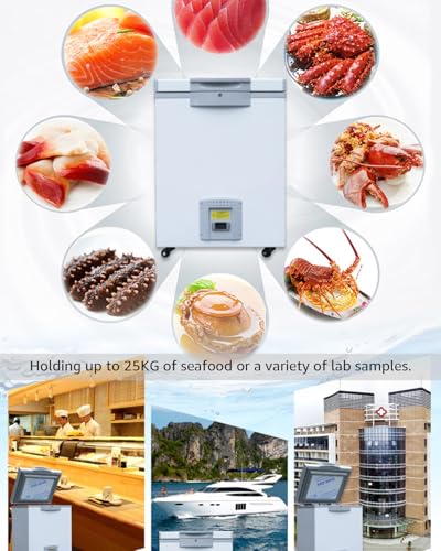 Image of 50L Lab Freezer, -86℃(-122.8℉), Ultra Low Temp Commercial Freezer, Medical Freeze Fridge for Scientific Research, Sample, Cryogenic Refrigerator
