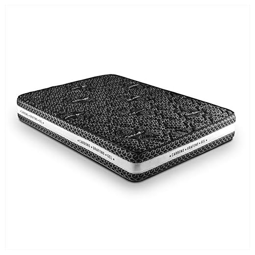 Dreaming Kamahaus Visco Gel Carbono Colchón, con Viscoactive e Hilo cerámico, Negro, 90x190