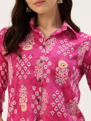 Image of feranoid Classic Collared Cotton Shirt with 3 /4 Sleeve for a Timeless Casual Look