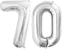 Vista 13 de GOER Globos con el número 80 para decoraciones de fiesta de cumpleaños número 80, globos de helio de aluminio jumbo de 42 pulgadas para 80 Oro rosa