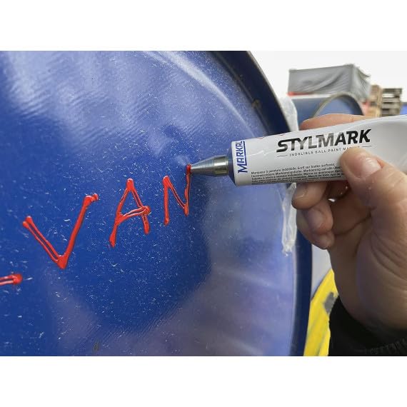 Tubo de pintura indeleble roja con punta de bola STYLMARK (10 uds)