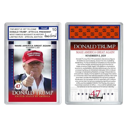 1 pezzo 2024 Nuovo 47° presidente degli Stati Uniti Donald Trump Trading Card Presidente degli Stati Uniti Make America Great Again Raccolta di carte regalo