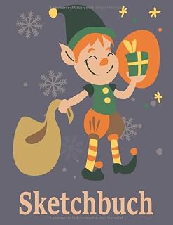 Sketchbuch: Elf Design Heft mit den Blanko Seiten für Skizzen Zeichnen und Malen - tolles Advent Geschenk