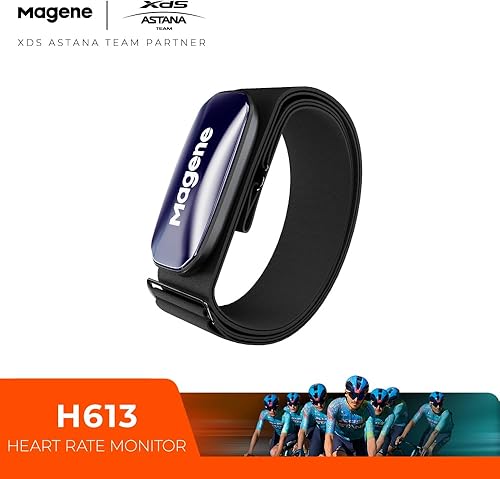 Miniatura 2 de Magene H613 - Correa de pecho para monitor de frecuencia cardíaca con seguimiento preciso, conectividad Bluetooth y ANT+, almacenamiento fuera