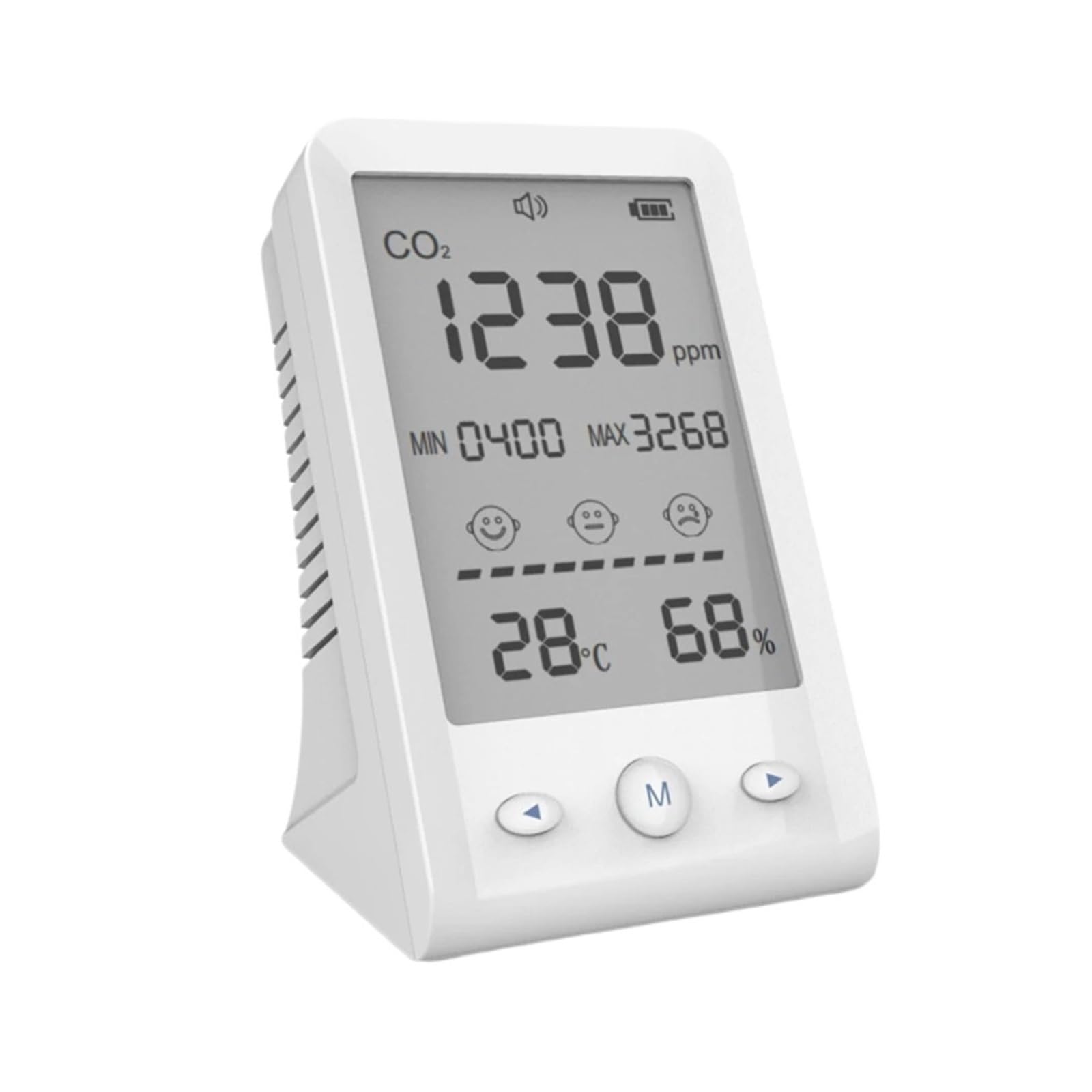 monitor di co2, Misuratore di CO2, allarme, rilevatore temperatura e umidità, monitor a qualità 'aria 3 in 1, analizzatore gas con display LCD USB per casa, ufficio, auto