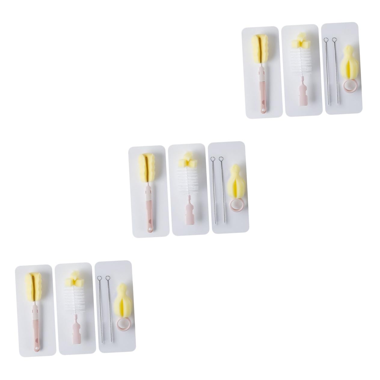 3 Set Spazzole per Bottiglie Scovolino per Pannolini Completa per Bottiglie Ppsu e Design Ergonomico e Resistente per Uso