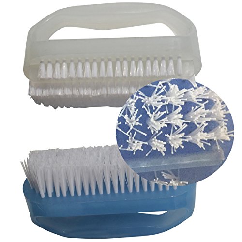 Coralpearl Hand Finger Nail Scrub Brush Set with Cuticle Remover for