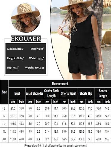 33% Off Ekouaer Women's Casual Romper - Sleeveless & Pockets - Image 7