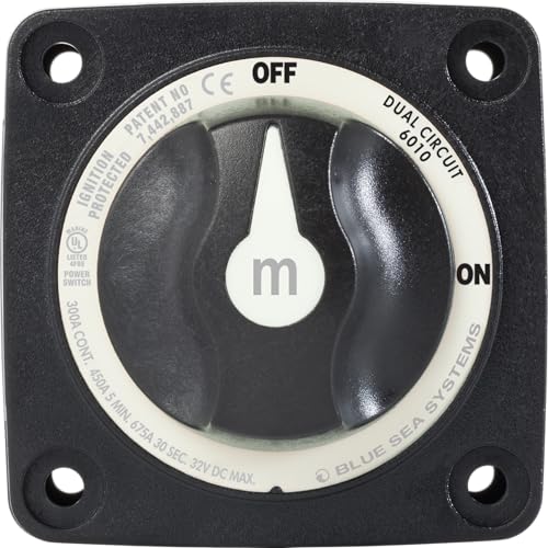 Image of Blue Sea Systems Mini Dual Circuit Battery Switch, Black, 6010200 m‑Series