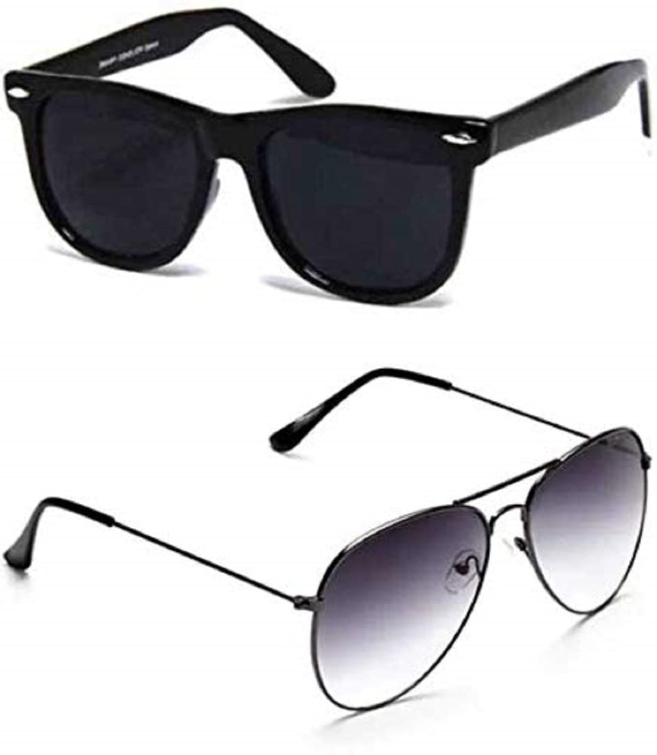 sunwear UV-Protected Latest Unisex Wayfarer And Aviator Combo Pack Of 2 Sunglasses-picture-29
