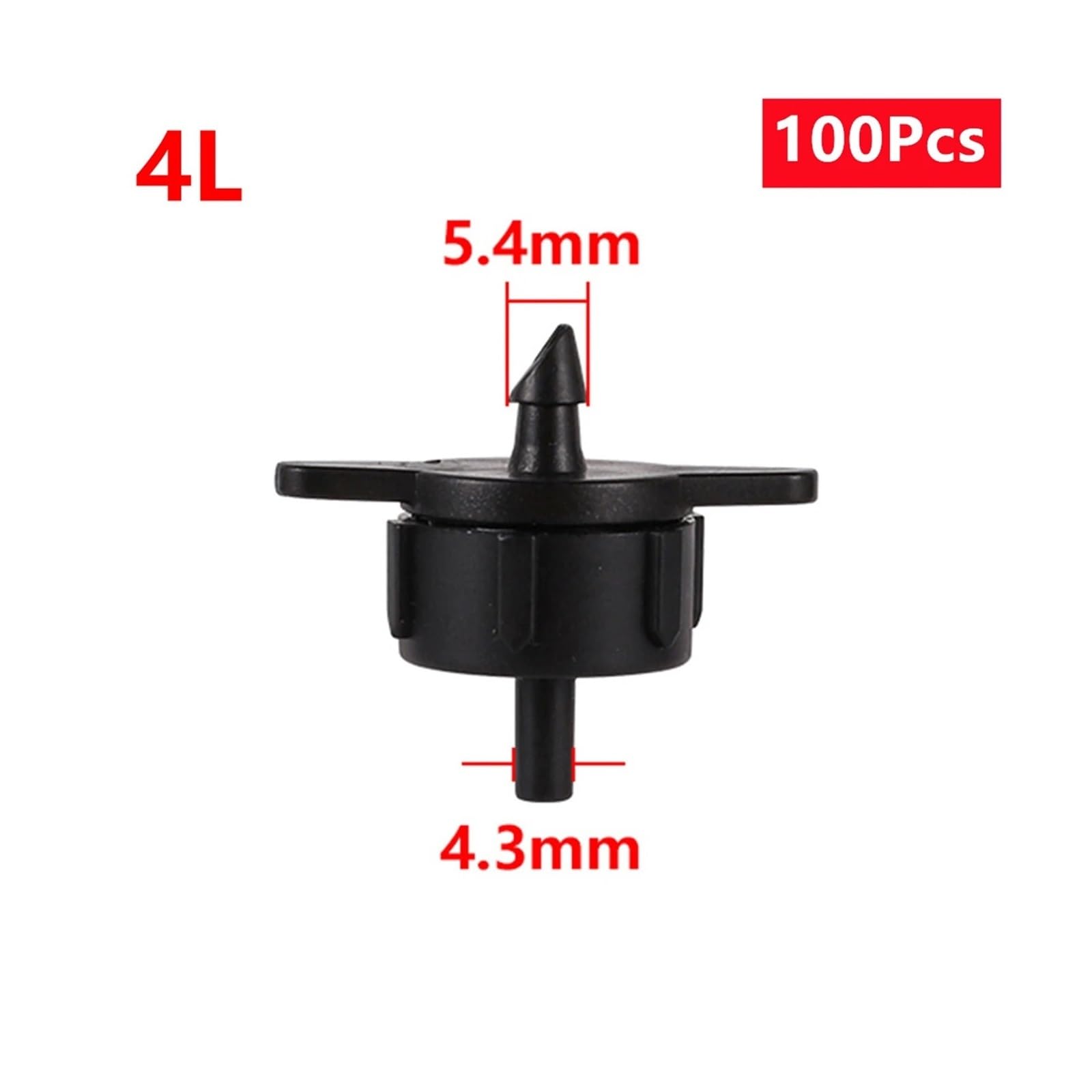 Druckkompensierender Tropfer 2L/H 4L/H 8L/H Garten Obstgarten Mikrobewässerung Emitter Landwirtschaft Bewässerungsrohrverschraubung 20/100 Stück(Black2-100pcs)