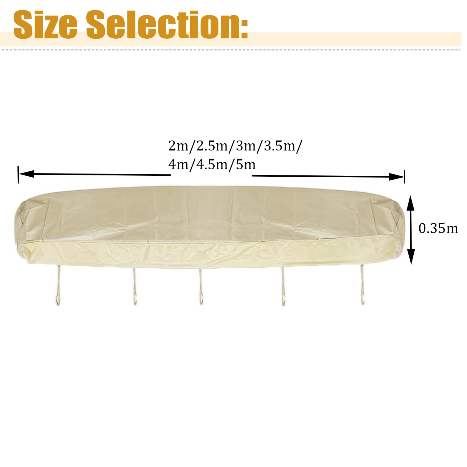 Housse De Protection pour Auvent de Jardin, Housse de Protection pour Store Banne Manuel Rétractable pour Terrasse, Anti-poussière Étanche Contre la Neige et la Pluie (4m,Beige)