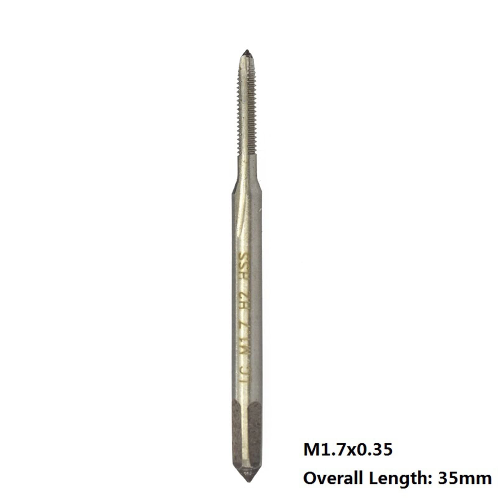 M1-M1.8 Thread Tap Drill 6542 Straight Flute Screw Hole Tap Drill Metric Machine Thread Tap 1Pcs(1pc M1.7x0.35)