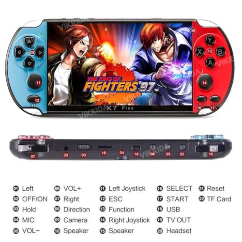 Image of VikriDA Handheld Game Players | 4.3In X7 Video Game Console | Double Rocker 8GB Memory Built in 10000 Games MP5 Multifunctional Inbuilt Camera