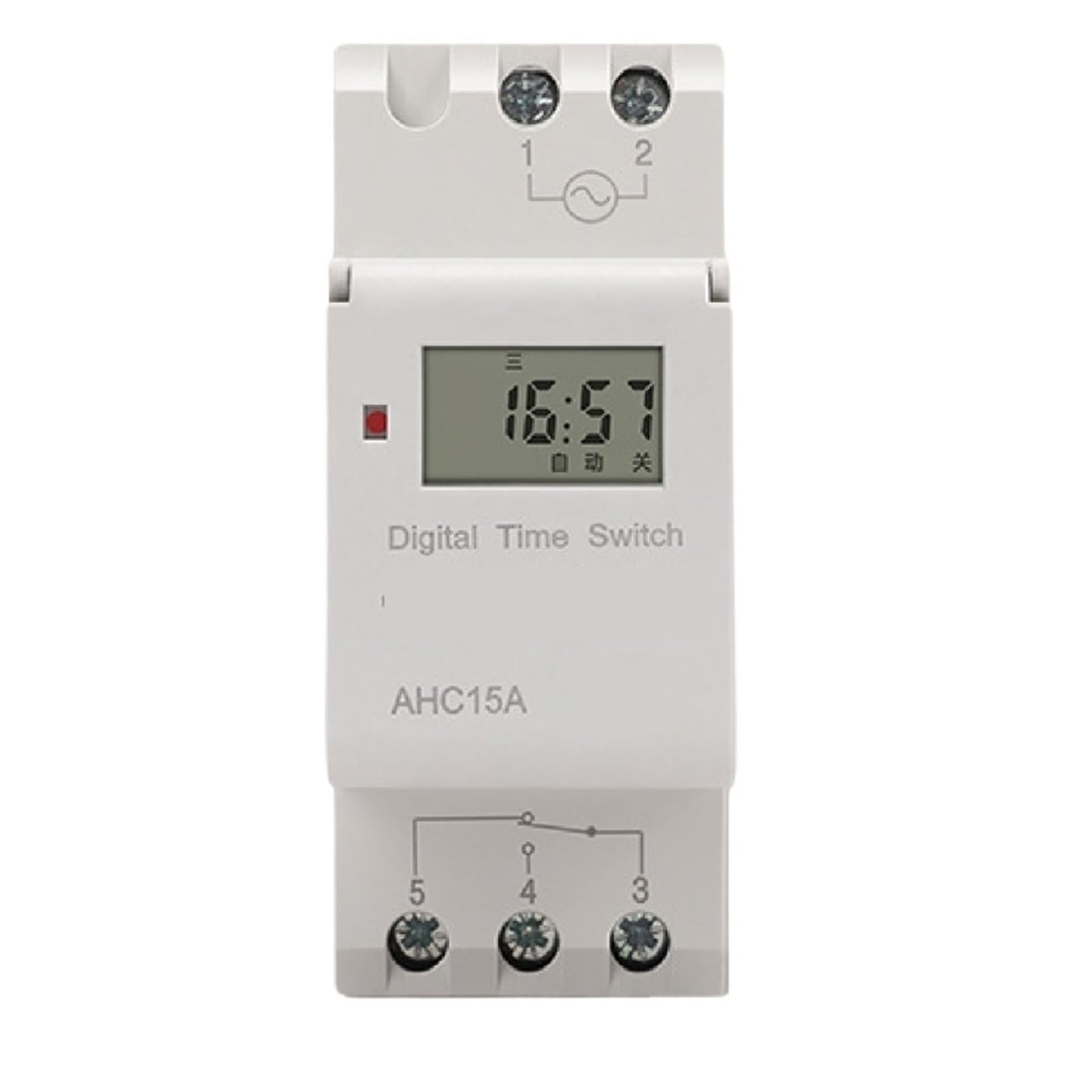 1PCS AHC15A DIN Rail Mount Programmable Timer Switch 220V LCD Digital(DC12V)