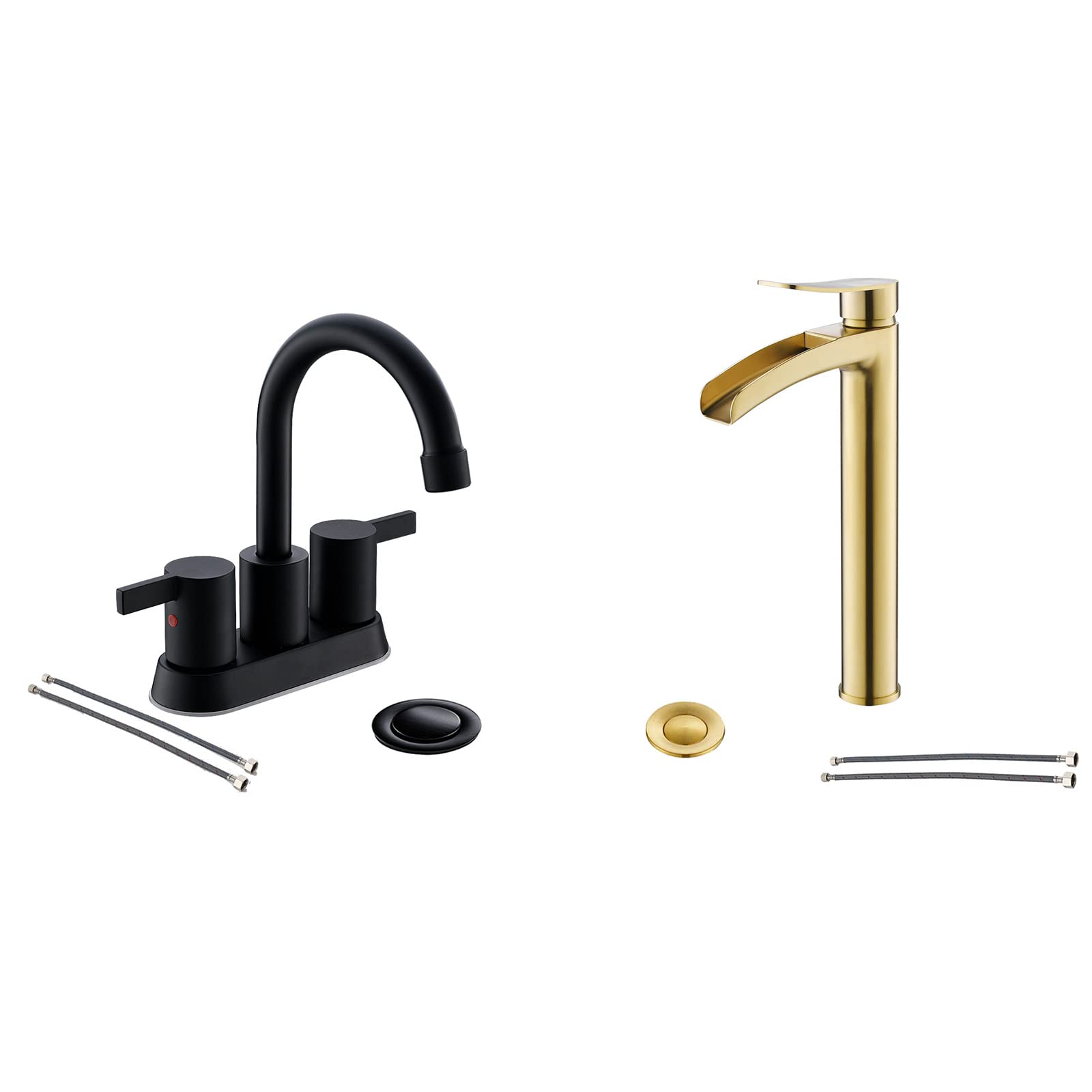 Sxithgkdw Bathroom Faucet By, With Pop Up Drain And Water Supply Line, Bf015-1-Mb+Ns-Wf01-Bg-V