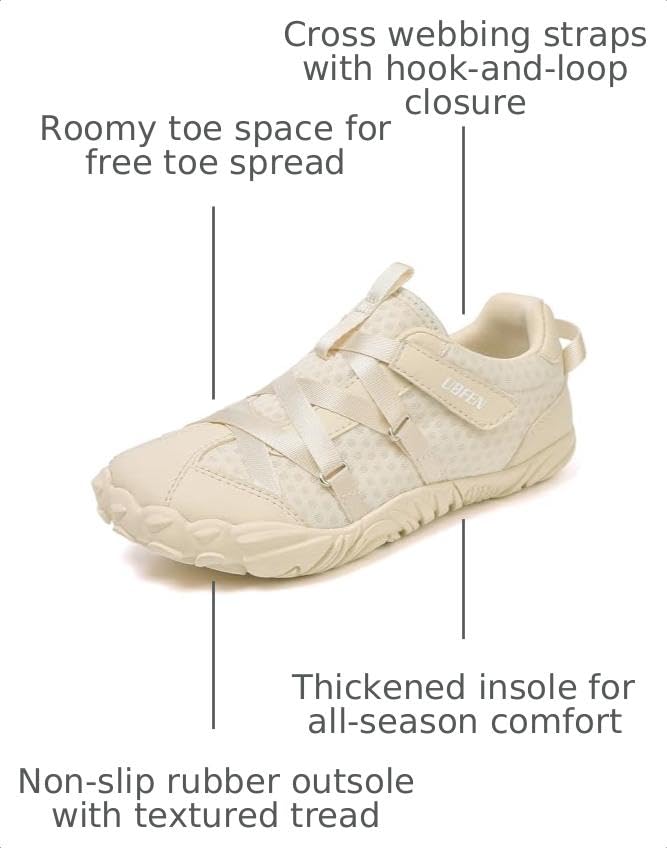 Image of UBFEN Girls Barefoot Shoes Zero Drop Wide Toe Box Kids Boys Sneakers