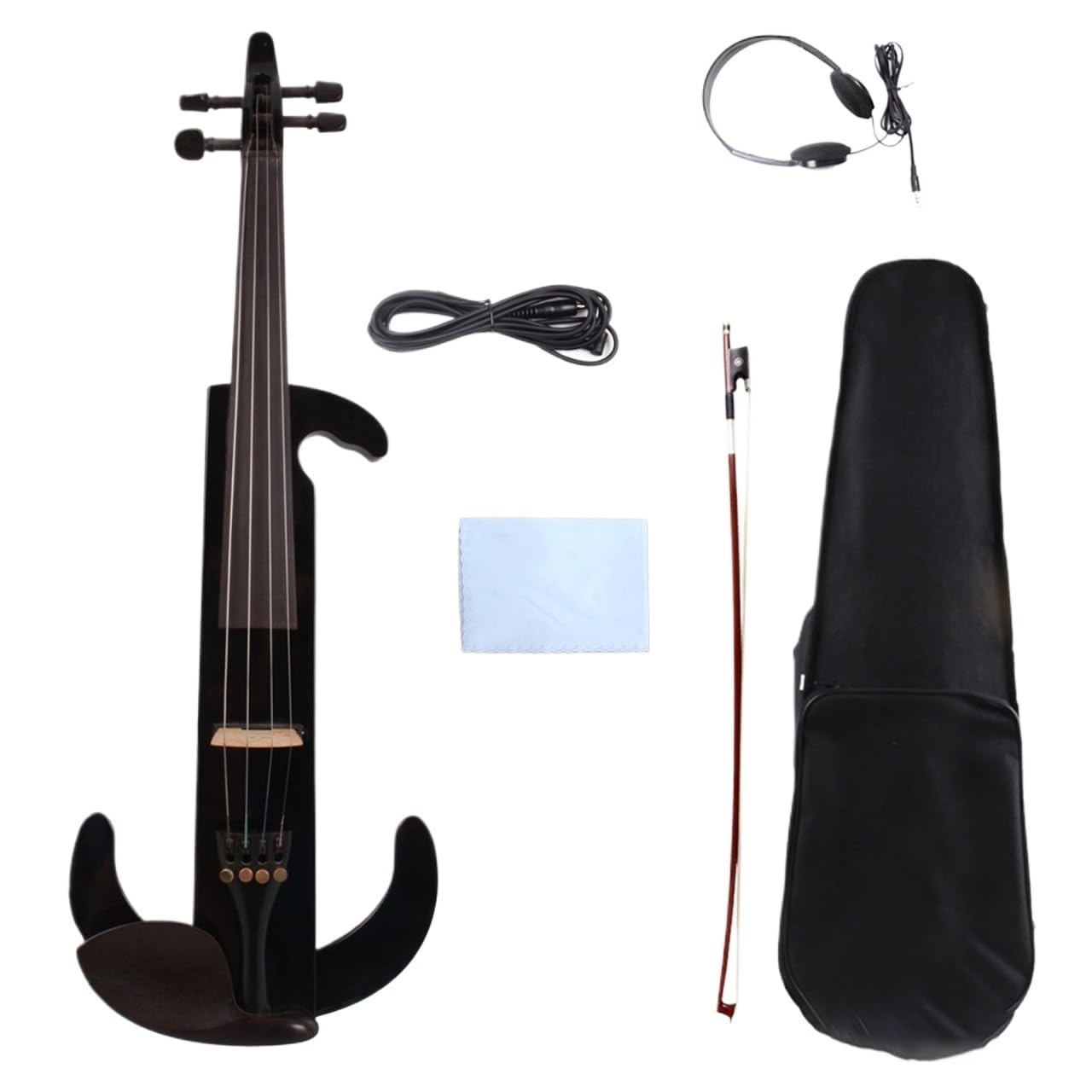 Violon Électrique 4/4 Adulte Professionnel Jouant Instrument À Cordes Noir Ou Blanc Instruments À Cordes Du Violon(Black)
