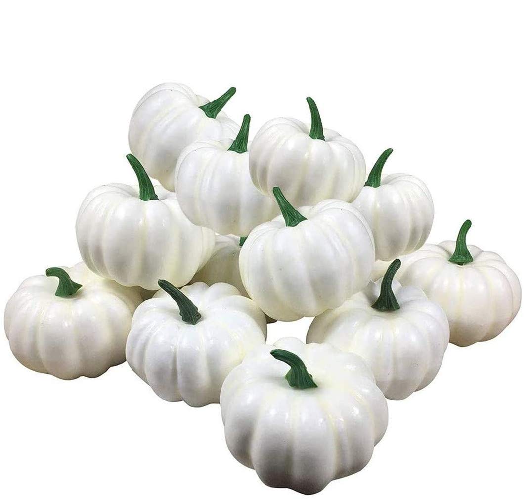 Ulalaza 16pc Artificial Pumpkins Home Decor Set - 30 Maple Leaves &amp; 10 Acorns &amp; 2 Pinecones