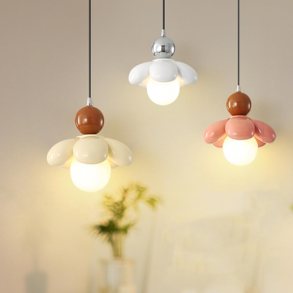Lampa sufitowa LED, żyrandol kuchenny w stylu vintage, wisząca lampa kwiatowa, nowoczesna lampa wisząca ze szkła mlecznego do sypialni dziewcząt, pokoju dziecięcego, wyspy kuchenne