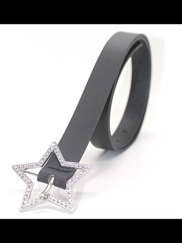 Kopida Pink PU Leather Waist Belt with Rhinestone Star Charm  display picture 2