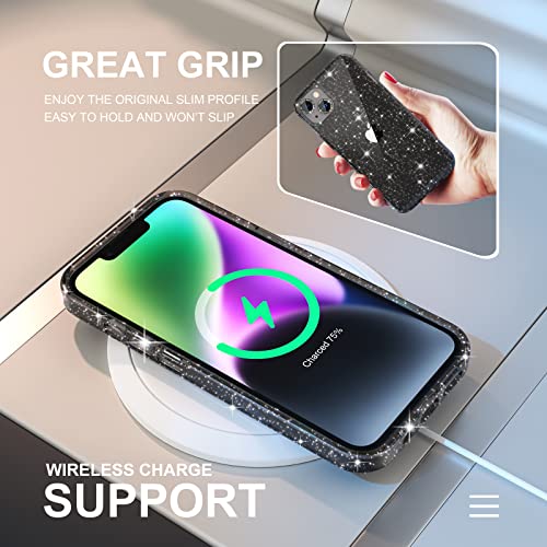 Coque iPhone 14 transparente à paillettes Choiche avec verres trempés protège-objectifs - 6