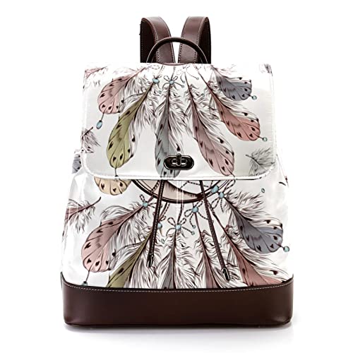 Mochila de piel sintética con rayas azules marinas, diseño de estrellas de mar y estrellas de mar rojas, para adultos, unisex de moda, para estudiantes universitarios, Multicolor 12