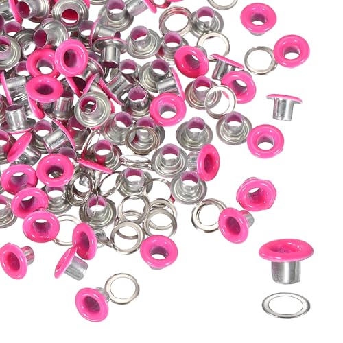 YELARXI Grommets Kit, Metal Eyelets, Grommet Eyelets Kit with Washers 3mm 1/8" Round Inner Hole Fitting for (Fabric/Shoes/Clothes/DIY Crafts/Bag/Belt) 250 Set & Burgundy Purple