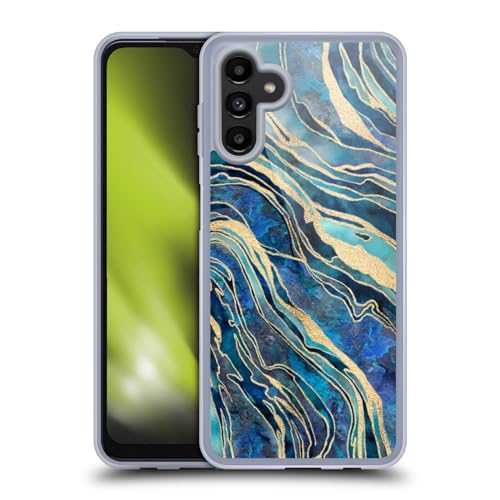 Funda Samsung Galaxy A13 5G gel flexible mármol azul anticaídas