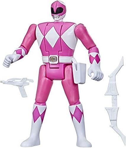 Power Rangers Retro-Morphin, Pink Ranger, Kimberly, cabezal inclinable, inspirado en los Mighty Morphin Classics, a partir de 4 años