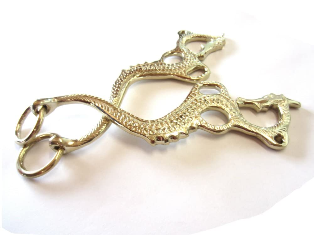 Hackamore Dragon Gold oder silberfarben - 1 Paar Schenkel verziert Farbe Silber