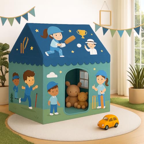 Image of Shree Incorporation Play House for Kids Jumbo Size Extremely Light Weight, Waterproof Kids Play Tent House for Girls Boys | Water Repellent Big Size (Cricket Style Theme Y)