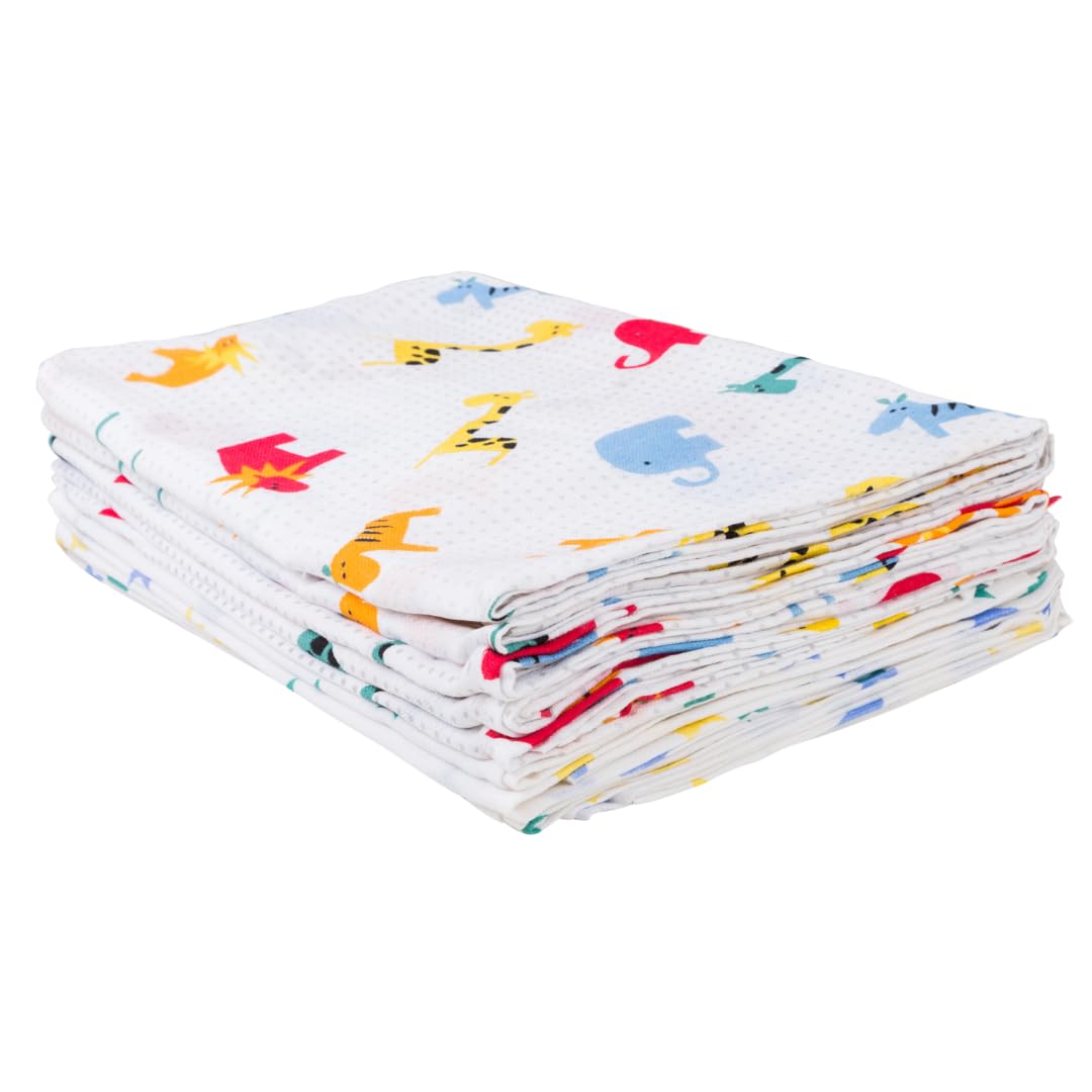 Clinotest Mullwindeln Spucktücher Baby Set - 10Stk. in 80x80cm - 95 Grad waschbare, kochfeste Mulltücher ohne Einlaufen - Baby Spucktücher aus 100% Baumwolle - auch als Schmusetuch oder Lätzchen