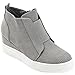 Journee Collection Womens Clara Round Toe Inside Zip Wedge Sneakers - Size: 12 - Grey