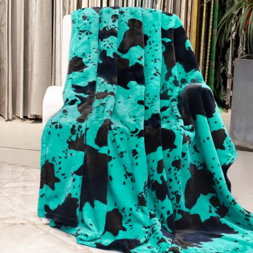Image of Fleece Throw Blanket for Bed, Teal Blue Soft Fuzzy Blankets for Adults Kids, Turquoise Graduation Decorations for Bedroom Living Room Home, Birthday Gifts for Girls Boys Her Him, 50x60 Inches