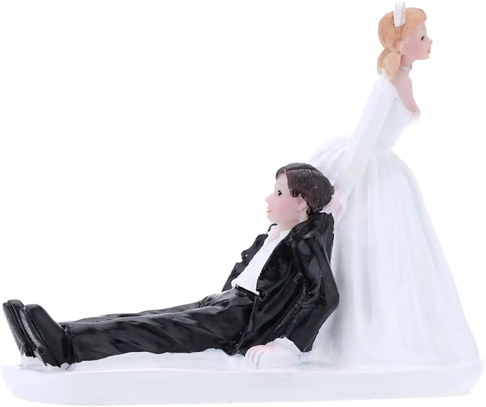 Synthetic Resin Bride & Groom Wedding Cake Topper...