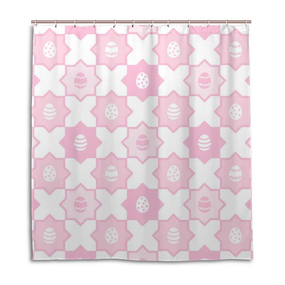 Rideau de douche mosaïque rose pour rafraîchir la décoration de douche