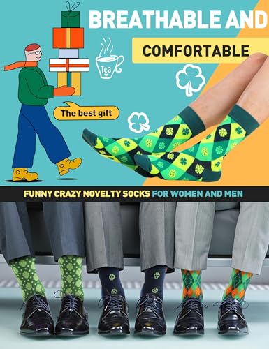 Image of MOGGEI Funny Socks for Men Women Fun Cozy Crazy Novelty Fashion Breathable Printed Cotton Boot Socks