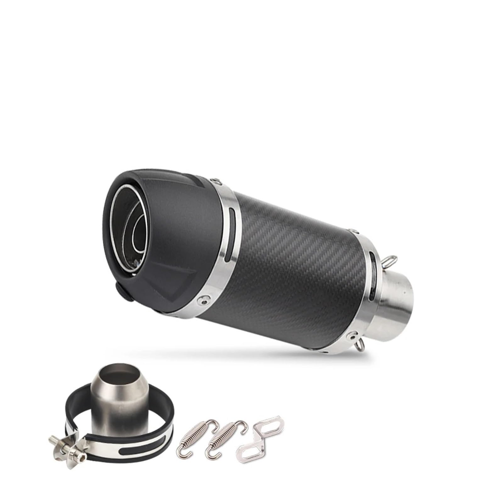 Universal carbon fiber slip-on exhaust silencer for most motorcycles