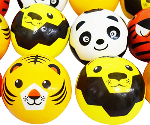 Image of Asera 12 Pcs Soft Foam Sponge Animal Cartoon Print Balls for Kids | Lightweight High Bounce Play Toy | Birthday Return Gifts, Party Favors, Indoor & Outdoor Fun
