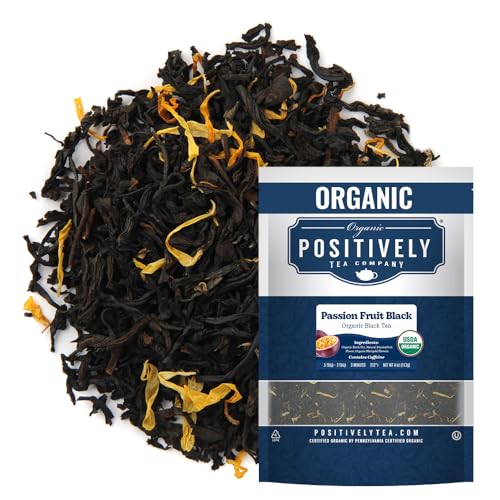 Image of Organic Positively Tea Company, Passion Fruit Black Tea, Loose Leaf, 4 Ounce