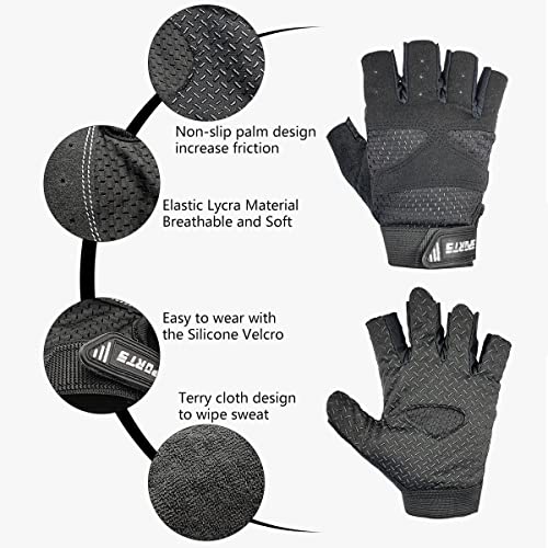 Long Keeper Kids Half Finger Gloves - Girls Boys Non-Slip Cycling Outdoor Sport Breathable Gloves (Grey, S) #TOP2